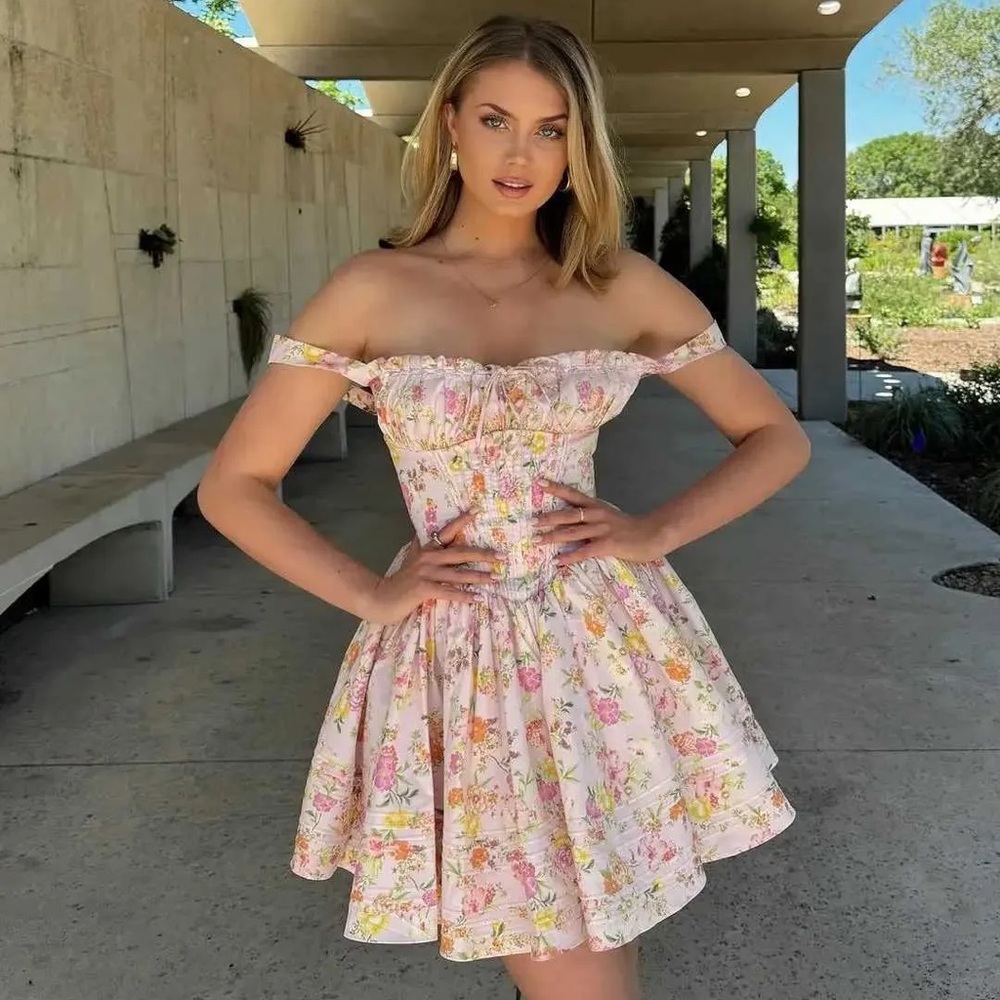 House of CB Natassia Dress in Pink Meadow Print